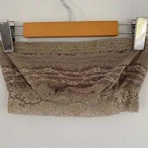 Intimately Free People Taupe Lace Scalloped Bandeau Bra Size Small